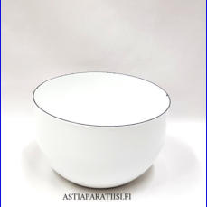 FINEL EMALI,valkoinen kulho,Design:Leif Eriksson,Tuotannossa 1970- luku,Kuntokuvaus k�yt�n j�lki�,Halkaisija n. 16 cm,Korkeus n.10 cm, 0 kpl,( Tuote nro / Item #139N )