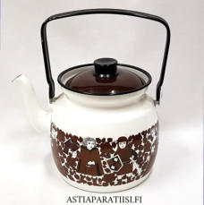 FINEL EMALI, Ritari - kahvipannu, Design:Raija Uosikkinen,Tuotannossa 1960-70 luvulla,Kuntokuvaus v�h�isi� k�yt�n j�lki�,Halkaisija n. 12,4, cm,Korkeus n.14 cm, ilman kantta ja kahvaa,1 kpl,85 � /kpl ( Tuote nro / Item #153N )