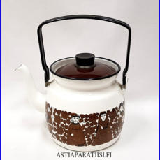 FINEL EMALI, Ritari - kahvipannu, Design:Raija Uosikkinen,Tuotannossa 1960-70 luvulla,Kuntokuvaus  k�yt�n j�lki�,Halkaisija n. 11,3, cm,Korkeus n.12,5 cm, ilman kantta ja kahvaa,1 kpl,55 � /kpl ( Tuote nro / Item #154N )