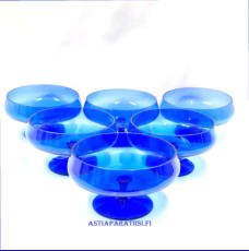 KUMELAN LASI,J�lkiruokamalja / tarjoilukulho,Sirkku Kumela-Lehtonen,halkaisija n. 11 cm, Korkeus n 6,7 cm ,6 kpl. 18�/kpl,.( Tuote nro / Item #131LJ )