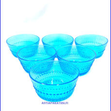 IITTALA, Sininen Kastehelmi J�lkiruokamalja / tarjoilukulho,Design:Oiva Toikka,halkaisija n. 10,8 cm, Korkeus n 5,2 cm ,10 kpl. 28�/kpl,.( Tuote nro / Item #133LJ )