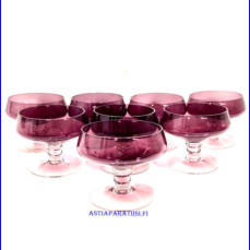 KUMELAN LASI,J�lkiruokamalja / tarjoilukulho,Sirkku Kumela-Lehtonen,halkaisija n. 8,9 cm, Korkeus n 8,8 cm ,8 kpl. 24�/kpl,.( Tuote nro / Item #132LJ )