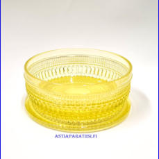 RIIHIM�EN LASI,"Fortuna"J�lkiruokamalja / tarjoilukulho, Design:Erkkitapio Siiroinen, 1969-70-luvulta,halkaisija n. 13 cm, Korkeus n. 6 cm , 0kpl. ( Tuote nro / Item #160LJ )