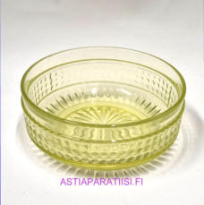 KUMELAN LASI, Barokki,J�lkiruokamalja / tarjoilukulho, Design:Erkkitapio Siiroinen, halkaisija n. 11,8 cm, Korkeus n. 5 cm , 1kpl. 24�/kpl.( Tuote nro / Item #166LJ )