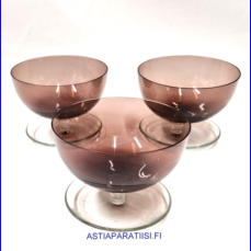 NUUTAJ�RVI LASI ,J�lkiruokamalja / tarjoilukulho, Design:Saara Hopea, halkaisija n. 11 cm, Korkeus n. 8,5 cm , 3kpl. 46�/kpl( Tuote nro / Item #169LJ )