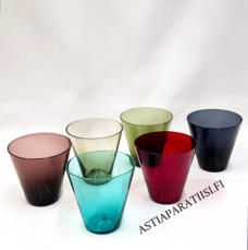 NUUTAJ�RVI,Kimara Lasi 2744,puhallettua,eri v�rej� setti, Design:Kaj Franck,Suunniteltu 1953-67,Korkeus n.8 cm, halkaisija n.8 cm,0 kpl,( Tuote nro / Item #338J )