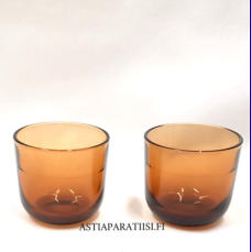 NUUTAJ�RVI, snapsilasit 5023,Design:Kaj Franck,Suunniteltu: 1953-68,Korkeus n.5,5 cm , Halkaisija n.5,6 cm, 2 kpl,13 � /kpl,( Tuote nro / Item #407J )