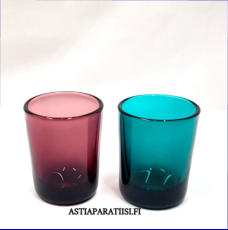 RIIHIM�EN LASI,snapsilasi / ryyppylasi,Korkeus n.8,3 cm , Halkaisija n.4,8 cm, 2 kpl,20 � /kpl,( Tuote nro / Item #426J )