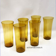 NUUTAJ�RVI, trumpettilasi ruskea v�ri,Design:Kaj Franck,Suunniteltu: 1954-65,Korkeus n.15 cm , Halkaisija n.6,7 cm, 0 kpl,( Tuote nro / Item #429J )