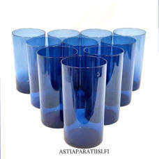 IITTALA, I-114 sininen Juomalasi ,Design:Timo Sarpaneva,Korkeus n.12 cm , Halkaisija n.6,5 cm, 9 kpl,20�/kpl.( Tuote nro / Item #433J )