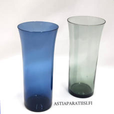 NUUTAJ�RVI, trumpettilasi sininen ja harmaa,Design:Kaj Franck,Suunniteltu: 1954-65,Korkeus n.15 cm , Halkaisija n.6,7 cm, 2 kpl,26�/kpl( Tuote nro / Item #432J )