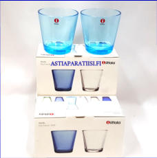 IITTALA,Kartio juomalasi 21 cl vaaleansininen ,Design:Kaj Franck,Korkeus n.8 cm , Halkaisija n.8 cm,0 kpl,( Tuote nro / Item #440J )