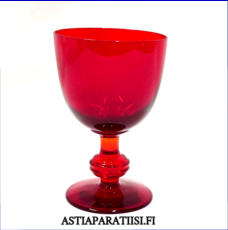 NUUTAJ�RVI,rubiini lasi,Design:Saara Hopea,Korkeus n.11,3 cm , Halkaisija n.7,4 cm, 0 kpl,( Tuote nro / Item #442J )