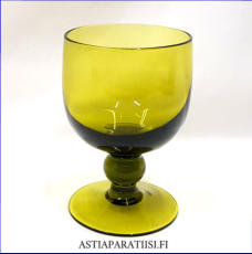 NUUTAJ�RVI, lady 2144 viinilasi sammaleenvihre�,Design:Oiva Toikka,Suunniteltu: 1960,Korkeus n.12,5 cm , Halkaisija n.8 cm, 0 kpl( Tuote nro / Item #444J )