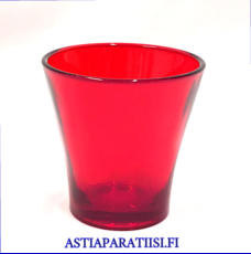 RIIHIM�EN LASI, V�rillinen juomalasi.rubiininpunainen , 1950-luku, Korkeus n.7,5 cm , Halkaisija n.7,4 cm, 1 kpl,32�/kpl.( Tuote nro / Item #449J )