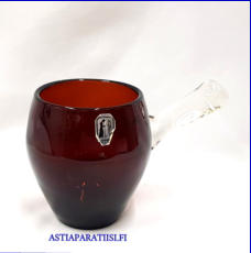 OY KUMELA, "Sarvituoppi" Tumman ruskea  Juomalasi, Design:Sirkku Kumela-Lehtonen, Tuotannossa: 1960-1968, 1969-1976, Korkeus n.11 cm , Halkaisija n.8 cm, 1 kpl,44�/kpl, ( Tuote nro / Item #455J )