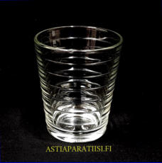 IITTALA,Aalto juomalasi kirkas,Design:Aino Aalto, Korkeus n.9 cm , Halkaisija n.7,3 cm, 1 kpl ,9 �/kpl,( Tuote nro / Item #541J )