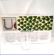 IITTALA,koivu Juomalasi,Design:Jorma Vennola,Tuotannossa1981-1984,Korkeus n. 8 cm , Halkaisija n.7,6 cm,4 kpl,16 �/kpl. tai yht 60�( Tuote nro / Item #569J )