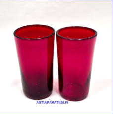 NUUTAJ�RVI,1153,snapsilasi /paulig-lasi,Rubiinipunainen,Design:Kaj Franck,Suunniteltu:1954,Korkeus n.6 cm , Halkaisija n. 3,5 cm,0 kpl,( Tuote nro / Item #579J )