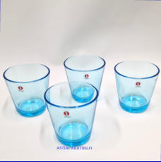 IITTALA,Kartio juomalasi  vaaleansininen,Design:Kaj Franck, Korkeus n.8 cm , Halkaisija n.8 cm, 3 kpl,20�/kpl .( Tuote nro / Item #593J )