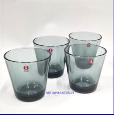 IITTALA,Kartio juomalasi tummanharmaa,Design::Kaj Franck, Korkeus n.8 cm , Halkaisija n.8 cm, 2 kpl ,10 �/kpl,( Tuote nro / Item #598J )