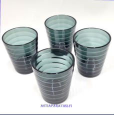 IITTALA,Aalto juomalasi Tummanharmaa,Design:Aino Aalto, Korkeus n.9 cm , Halkaisija n.7,5 cm,4 kpl ,16�/kpl,( Tuote nro / Item #604J )