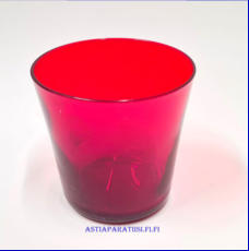 NUUTAJ�RVI,V�rillinen juomalasi rubiininpunainen,Design: Kaj Franck.1950-luvulta,Korkeus n.7,5 cm, halkaisija n.7,8 cm, 1 kpl,32� /kpl ( Tuote nro / Item #607J )