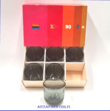 NUUTAJ�RVI, Snapsilasit 5023,Design:Kaj Franck,Suunniteltu: 1953-68,Korkeus n.4,8 cm , Halkaisija n.5 cm, 6 kpl, 14�/kpl,( Tuote nro / Item #608J )