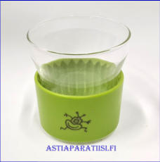IITTALA, HotCool lasi, teelasi, juomalasi, gl�gilasi vihre� v�ri,Design:Bj�rn Dahlstr�m,Suunniteltu 2008,Korkeus n. 8,5 cm , Halkaisija n.8,2 cm,1 kpl,18 �/kpl.( Tuote nro / Item #612J )