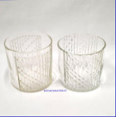 RIIHIM�EN LASI, Flindari Juomalasi / whiskylasi, kirkas v�ri, Design:Nanny Still,Tuotannossa 1964-68 ,Korkeus n.7 cm , Halkaisija n.7,5 cm, 2 kpl,26�/ kpl ( Tuote nro / Item #575J )