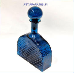 RIIHIM�EN LASI,Flindari lasi karahvi,turkoosi v�ri,Design:Nanny Still,1964 - 1968-luku,Korkeus,n. 22 cm, halkaisija,n. 15 cm.,1kpl,145� ( Tuote nro / Item # 113K)