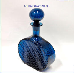 RIIHIM�EN LASI,Flindari lasi karahvi,turkoosi v�ri,Design:Nanny Still,1964 - 1968-luku,Korkeus,n. 23 cm, halkaisija,n. 15 cm.,1kpl,185� ( Tuote nro / Item # 114K)