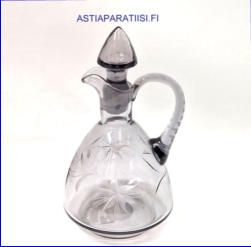 KUMELA OY, lasi karahvi,Design:Ilmari Kumela,1940-1950-luku,Korkeus,n. 23,5 cm, halkaisija,n. 13 cm.,1kpl,69� ( Tuote nro / Item # 112K)