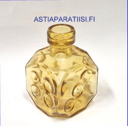 RIIHIM�EN LASI,"Arpa on heitetty amber v�ri Meripihkanv�rinen,Design:Erkkitapio Siiroinen,1970-75-luku,Korkeus,n. 11 cm, halkaisija,n. 7 cm.,0kpl, ( Tuote nro / Item # 117K)
