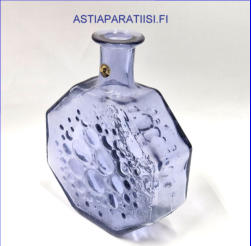 RIIHIM�EN LASI ,Stella Polaris koristepullo,neodyymi v�ri ,Design:Nanny Still,1975-76-luku,Korkeus,n. 19 cm, halkaisija,n. 14,5 cm.,1kpl,185� ( Tuote nro / Item # 121K)