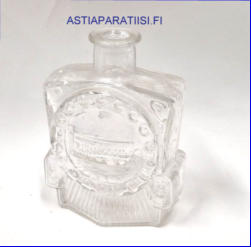 RIIHIM�EN LASI,Veturipullo Kirkas v�ri,Design:Erkkitapio Siiroinen,1970-luku,Korkeus,n. 13,5 cm, halkaisija,n. 10 cm,1kpl,95� ( Tuote nro / Item # 127K)