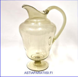 RIIHIM�EN LASI, Kellert�v�� lasia kannu puhallettua lasia,Korkeus,n. 23 cm, halkaisija,n. 13 cm,1kpl,65� ( Tuote nro / Item # 138K)