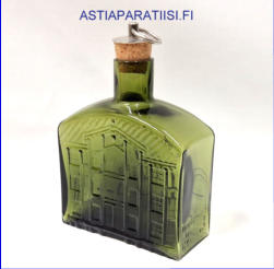 NUUTAJ�RVI ,Stockmann 100 vuotta koristepullo vihre� v�ri,Design:Kerttu Nurminen,Suunniteltu: 1993-luku,Korkeus,n. 15 cm, halkaisija,n. 12,5 cm,1kpl,145� ( Tuote nro / Item # 140K)