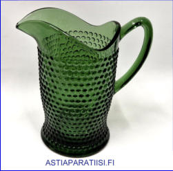 RIIHIMEN LASI,Barokki kaadin puristelasi vihre vri,Design:Erkkitapio Siiroinen,Korkeus,n. 20 cm, halkaisija,n. 11 cm,0kpl, ( Tuote nro / Item # 150K)'