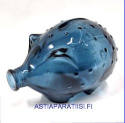 RIIHIMEN LASI,Sstporsas,siniharmaa ,Korkeus,n. 8,5 cm, leveys 12 cm x 7,5 cm,1kpl,65 ( Tuote nro / Item # 159K)'