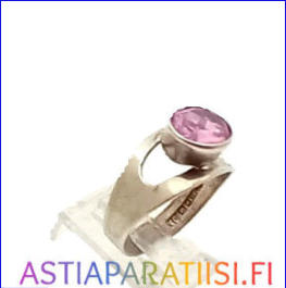 FINNISH DESIGN ,Vintage pinkki v�rikivi sormus hopea,Design:Tauno Kunnassalo Vuodelta 1967, hopeaa Pitoisuus 813,Kunto: hyv�182 mm,hinta 120� (sis. alv) (Tuote nro Item 125DK)