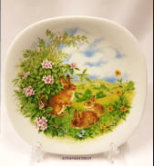 Lahti, Studio polaris, pupu aiheinen sein�lautanen,halkaisija n.20,5cm x 20,5 cm,1 kpl,45�/kpl