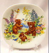 Lahti, Studio polaris, nalle aiheinen sein�lautanen,halkaisija n.20,5cm x 20,5 cm,1 kpl,45�/kpl