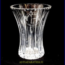 Ksinhiottu kristallimaljakko, Kaiverrus Kuutamoajo Lahti, 1957,Korkeus,n. 13 cm,halkaisija,n. 10 cm,1kpl,75/kpl ( Tuote nro / Item #122KR )