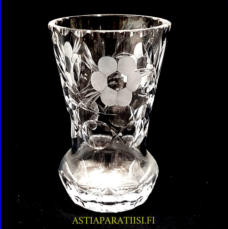 kristallimaljakko, kaiverrus ST  SM  61,Korkeus,n. 13 cm,halkaisija,n. 8,3 cm,1kpl,55/kpl ( Tuote nro / Item #123KR )