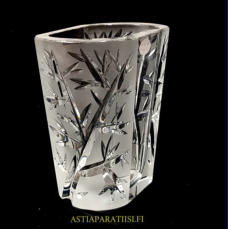 RIIHIMEN LASI, kristallimaljakko ksinhiottu,Korkeus,n.20 cm,halkaisija,n.15x10,5 cm,1kpl,165/kpl ( Tuote nro / Item #124KR )