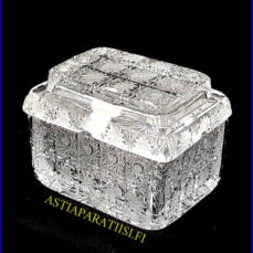 Lead Crystal czechoslovakia crystal  Vintage 500pk Hand Cut Lead Crystal Box Bohemia Glass Czechoslovakia Gorgeous,Korkeus,n. 8,5 cm,halkaisija,n. 11,2X8,5cm,1kpl,85/kpl ( Tuote nro / Item #126KR )