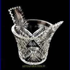 RIIHIMEN LASI,kristalli jpalakulho puhallettua kristallia 1920-luku,pieni lohkeama,Korkeus,n. 17 cm,halkaisija,n. 20 cm,1kpl,120/kpl ( Tuote nro / Item #138KR )