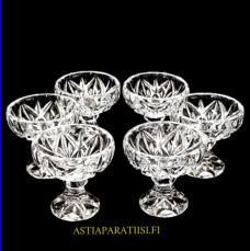 Kristalliset snapsilasi, Korkeus,n. 5,5 cm,halkaisija,n.5,5 cm, 6 kpl, 8/kpl ( Tuote nro / Item #151KR )