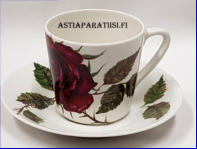 ARABIA, Ruusu kahvikuppi,Design:Anneli Qveflander, Ulla Procopén D-malli,Kupin korkeus n. 6,7 cm, halkaisija n. 7 cm,Suunniteltu vuonna 1957-1969, 4kpl,46€/kpl,  ( Tuote nro 115 Q )